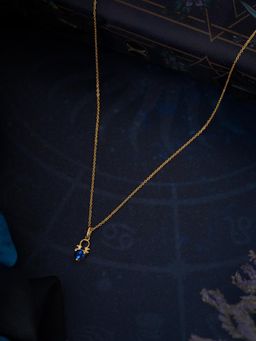 Shaya by CaratLane - 925 Silver Shaya by CaratLane Libra Gold Plated Blue Necklace