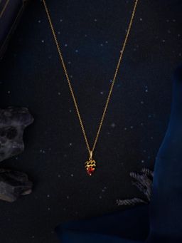 Shaya by CaratLane - 925 Silver Shaya by CaratLane Aquarius Gold Plated Red Stone Necklace