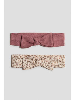 H&M - Girls Pink 2-Pack Bow-Detail Hairbands