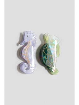 H&M - Girls Purple 2-Pack Sea Creature Hair Claws