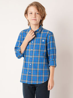 Jack & Jones Junior - Boys Checks Blue Shirt