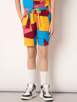 Jack & Jones Junior - Boys Geometric Print Multicolor Casual Shorts