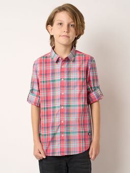 Jack & Jones Junior - Boys Checks Red Shirt
