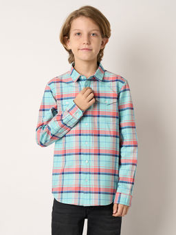 Jack & Jones Junior - Boys Checks Blue Shirt