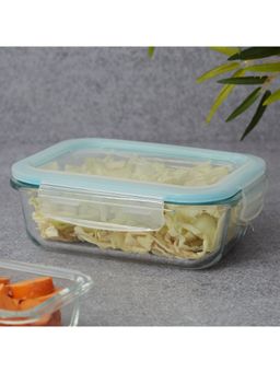 HomeTown - Robust Glass Rectangle Container with PP Lid 640 ml in Transparent