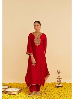 Sheetal Batra - Amaya - Deep Red Long Kurta With Salwar