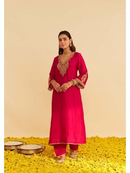 Sheetal Batra - Haayat - Rani Hotpink Long Kurta With Salwar And Dupatta