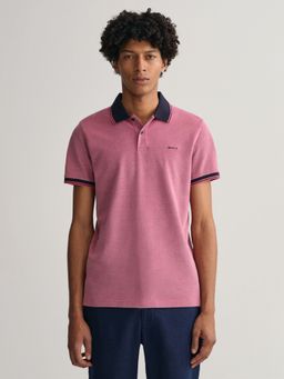 GANT - Men Pink Oxford Pique Polo T-Shirt
