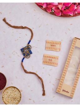 Fabindia - Multi Color Brass Kids Wood Brass Cycle Rakhi