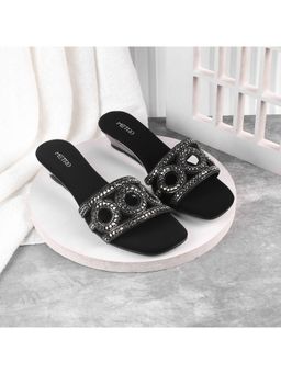 Metro - Black Party Wedge Heels