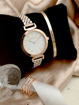 Joker and Witch - Joker & Witch White Stainless Steel Watch and Bracelet With Ring (Set of 3)