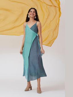 Okhai - Seatherny' Ombre Sleeveless Modal Silk Wrap Dress