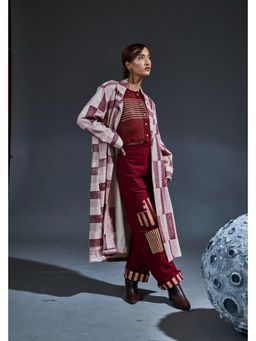 Banana Labs - Crater Maroon Mesh Crop Top Co-Ord Set