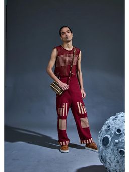 Banana Labs - Crater Man Maroon Mesh Top Co-Ord Set