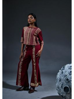 Banana Labs - Crater Maroon Crop Top Co-Ord Set