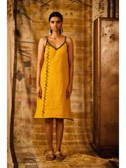 Banana Labs - Sequence Zig Zag Mustard Dress With Lining