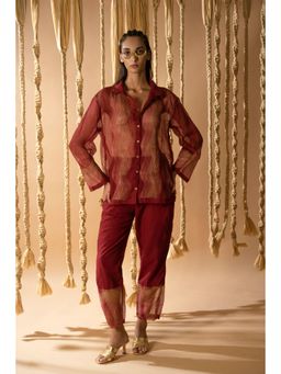 Banana Labs - Aurum Waves Maroon Co-Ord Set