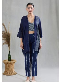 Banana Labs - Navy Crossroads Cape and Pant Set with Bustier
