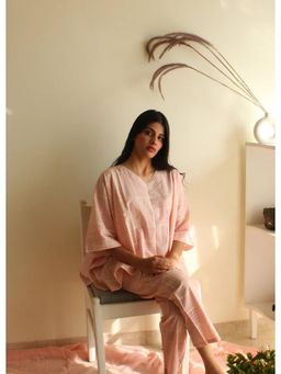 Banana Labs - Short Pink Maze Kaftan with Pants
