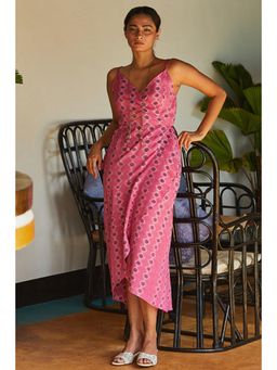 Okhai - Eye Candy' Handwoven Pure Cotton Ikat Dress