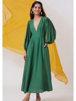 Okhai - Understated' Plunging Neck Silk Blend Dress