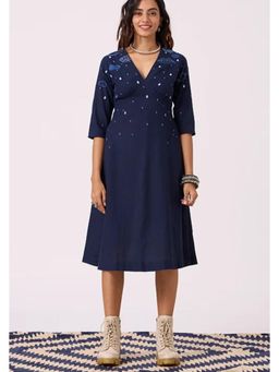 Okhai - Cloud Song Hand Embroidered Mirrorwork Pure Cotton Dress