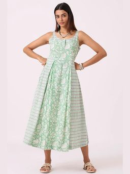 Okhai - Spring Hand Block Printed Pure Cotton Sleeveless Dress