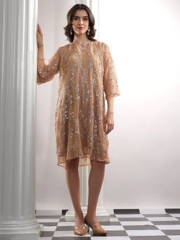 Onto by Aanchal - Seraphina Gold A Line Midi Dress