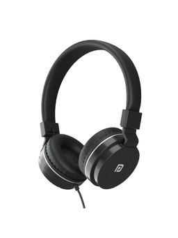 Portronics - Aural 1 Foldable On Ear Wired Headphone with Powerful Bass, 3.5mm, in-Built Mic (Black)
