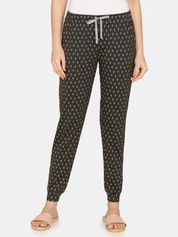 Zivame - Rosaline Rural Charm Knit Cotton Pyjama - Black Beauty