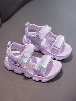 Hopscotch - Girls Lavender Text Print Sandals