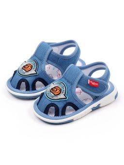 Hopscotch - Unisex Blue Racing Car Applique Sandals