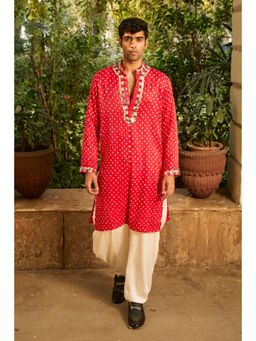Twenty Nine - Bandhani Rabari Mirrorwork Kurta with Dhotis