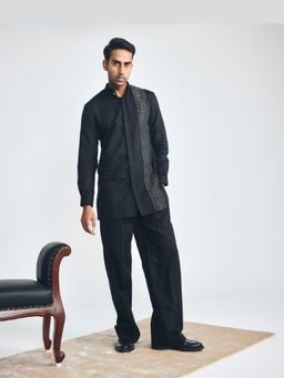 Project Bandi - Blacklist Black Embellished Short Kurta