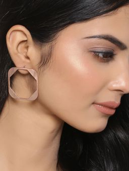 Mitali Jain - Tile Rose Gold Geometric Earrings