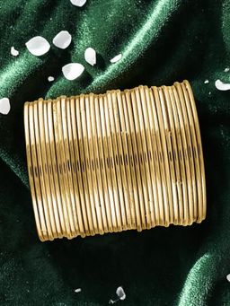 OOMPH - Combo of 36 Gold Bangle Set for Size 2.6