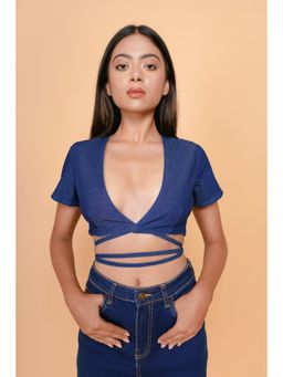 FREAKINS - Dark Blue Front Tie-Up Top