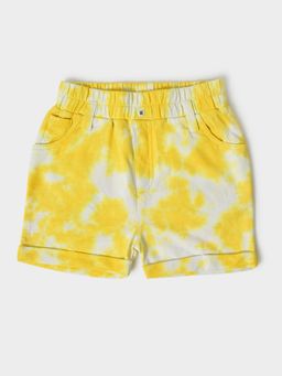 Mi Arcus - Girls Tie & Dyed Shorts Yellow