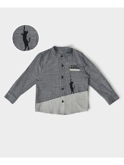 Mi Arcus - Boys Full Sleeve Striper Shirt Grey