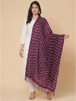 Zamour - Wine Printed Bandhani Dupatta