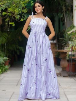HOUSE OF JAMOTI - Orchid Striped Cotton Dress