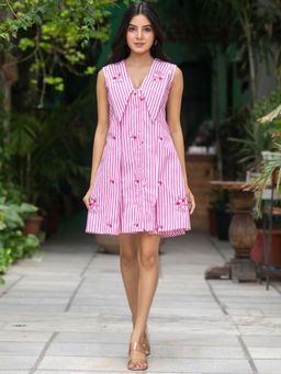 HOUSE OF JAMOTI - Isabella Cotton Striped Dress