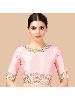Studio Shringaar - Pink Women's Art Silk Embroidered Blouse