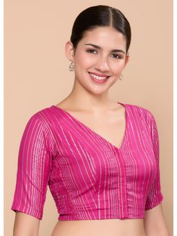 Studio Shringaar - Pink Women's Cotton Striped Blouse
