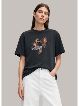 MIXT by Nykaa Fashion - Graphic Oversized T-shirt - Grey