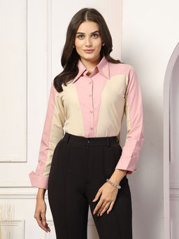 Style Quotient - Women Color Block Long Sleeves Shirt