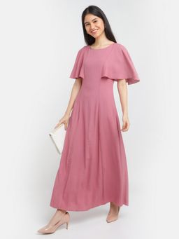 Zink London - Womens Pink Solid Maxi Dress