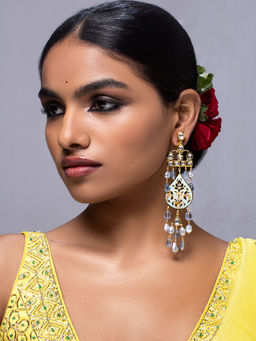 Joules By Radhika - Plush Blue and Grey Drop Earrings