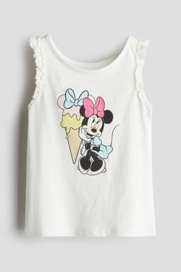 H&M - Girls White Frill-Trimmed Vest Top