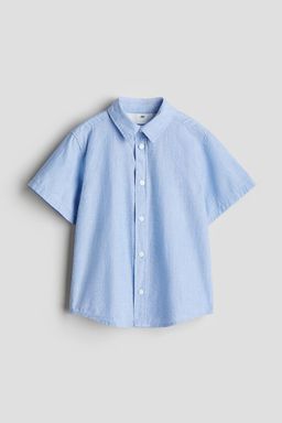 H&M - Boys Blue Short-Sleeved Cotton Shirt